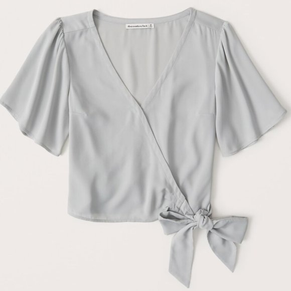 Abercrombie & Fitch Tops - NWT Abercrombie Sage Green Silky Wrap Blouse, size Medium